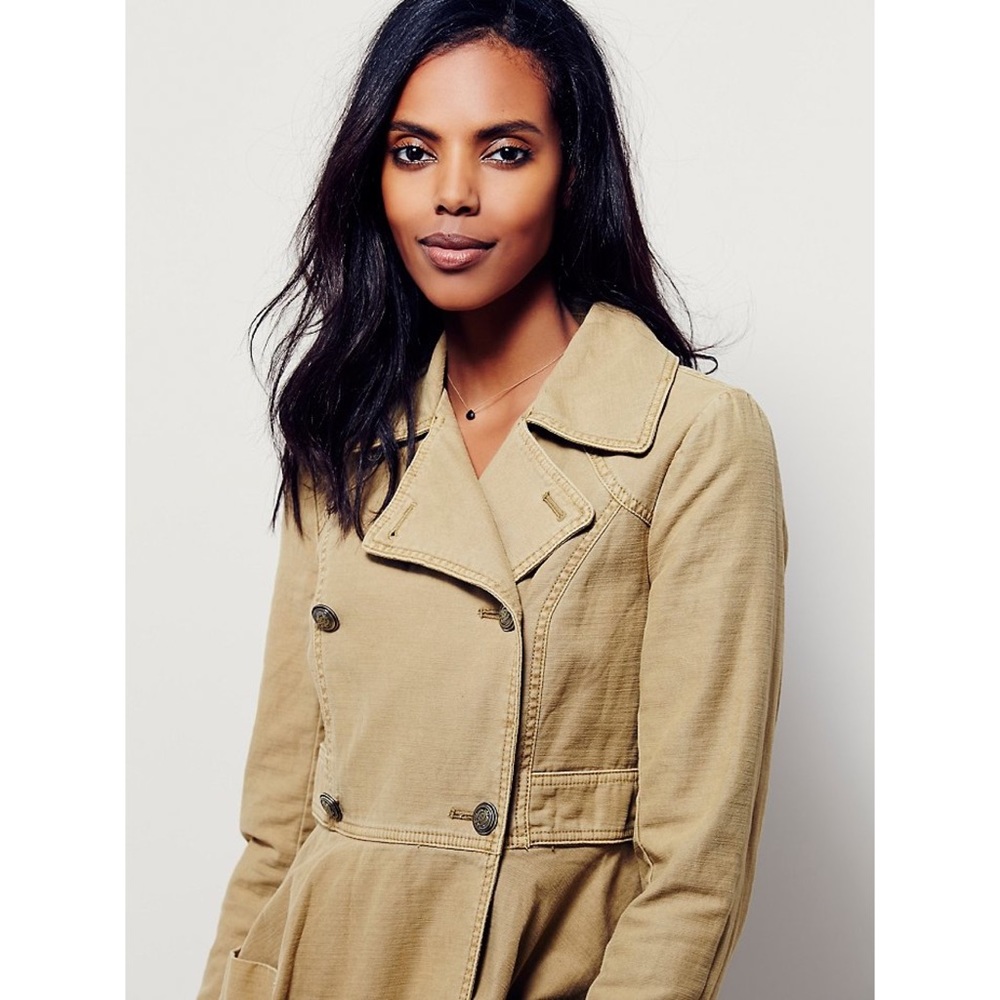 Free People Full Swing Double-Breasted Trench Coat - Picture 2 of 8